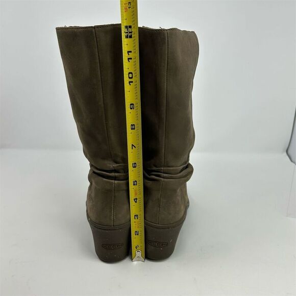 KEEN Akita Light Brown Leather Pull-On Wedge Mid-Calf Pull On Boots Size 8.5 - Picture 8 of 12